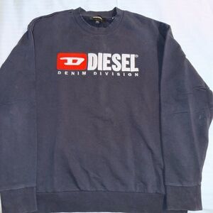Diesel Denim Division Crewneck Sweatshirt – Navy | Logo Graphic